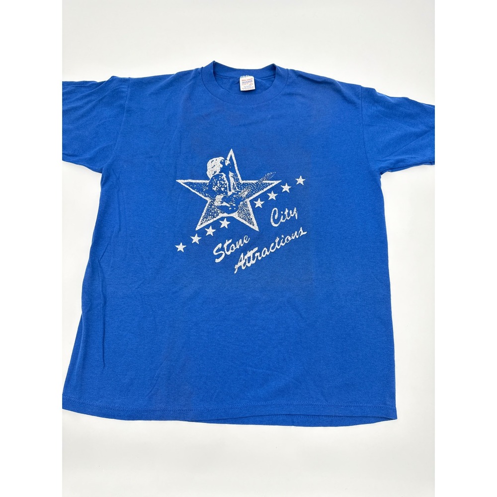 Vintage Gulf Coast Sportswear Stone City Attractions Texas Rock T-Shirt Blue L